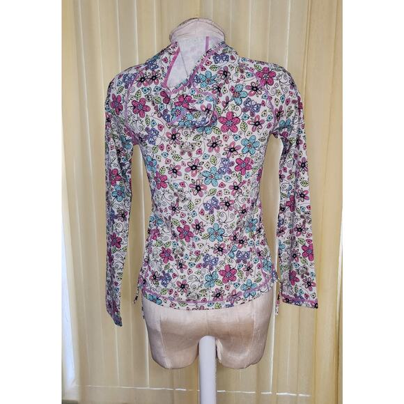 REI Girl’s Floral Hooded Long Sleeved Rashguard Size L - Picture 3 of 5